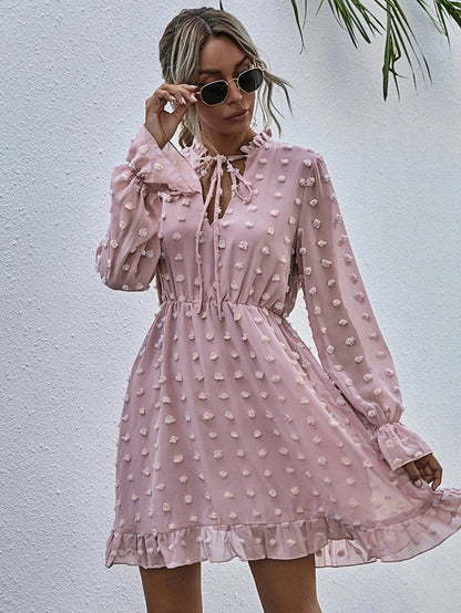 High Waist Polka Dot Dress for Women