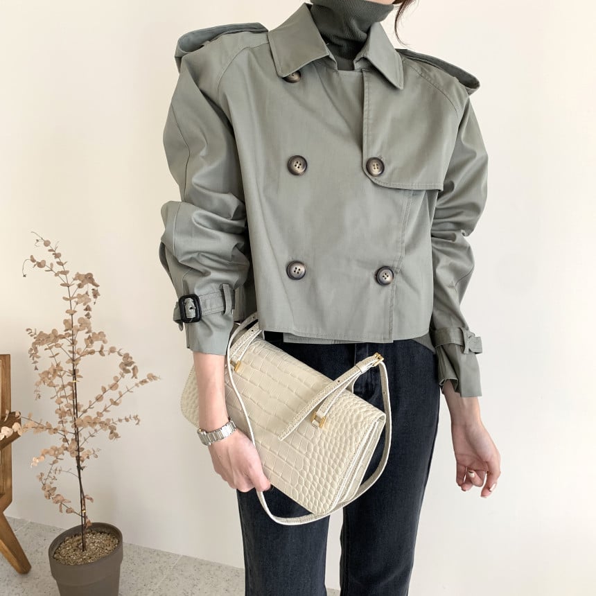 Korean Autumn Retro Double Breasted Trench Coat