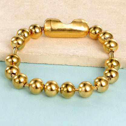 Stainless Steel 8mm Beaded Chain Bracelet for Hip-Hop