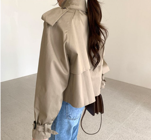 Korean Autumn Retro Double Breasted Trench Coat